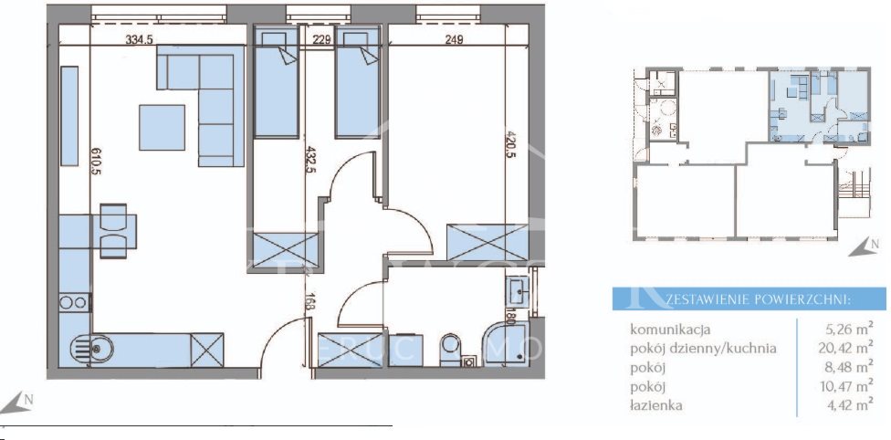 Mieszkanie, 3 pok., 49 m2, Rewal  (1)