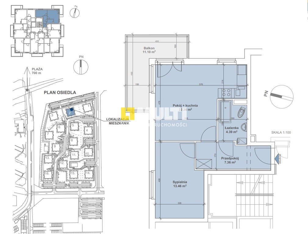 Luks.2pokoje,balkon,parking-Porta Mare-700m plaża (7)