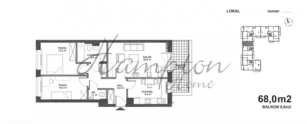 Mieszkanie, 3 pok., 68 m2, Warszawa Mokotów (18)