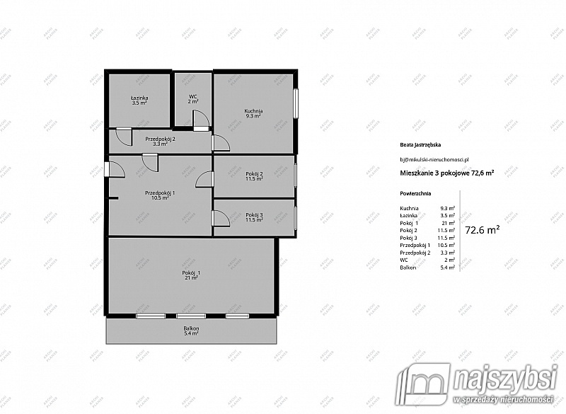 Mieszkanie 3 pokojowe w centrum miasta. (17)