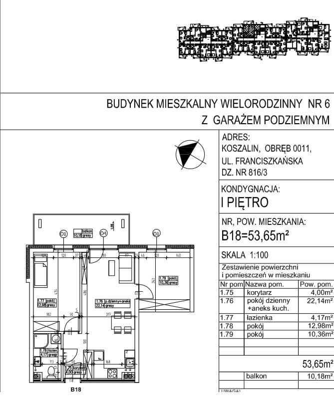 Mieszkanie, 3 pok., 54 m2, Koszalin  (4)