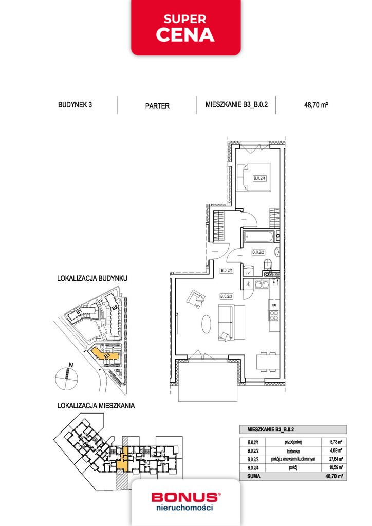 Mieszkanie, 2 pok., 49 m2, Szczecin Warszewo (3)