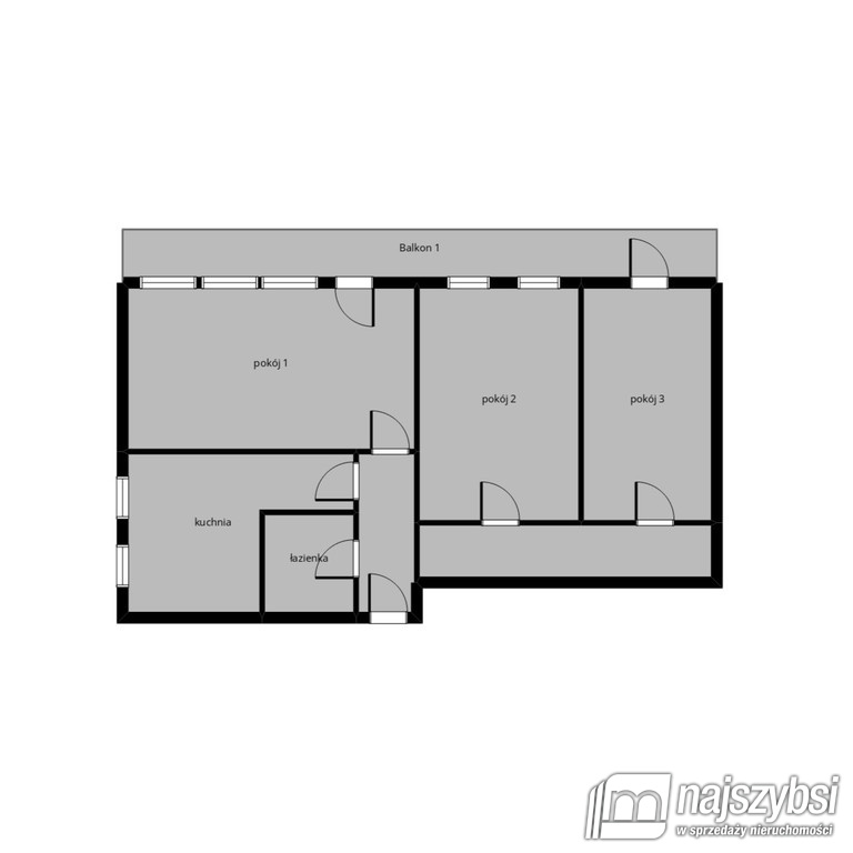 Mieszkanie, 3 pok., 64 m2, Szczecin  (3)