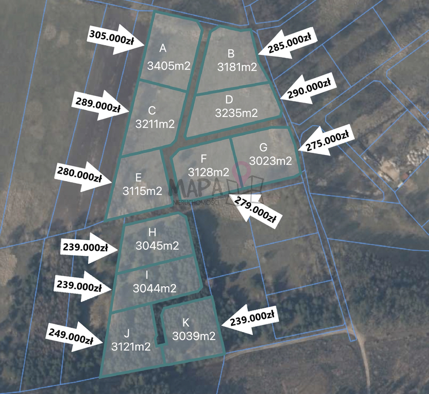 Budowlana działka w Brzózkach - 3235m2  bez PCC 2% (3)