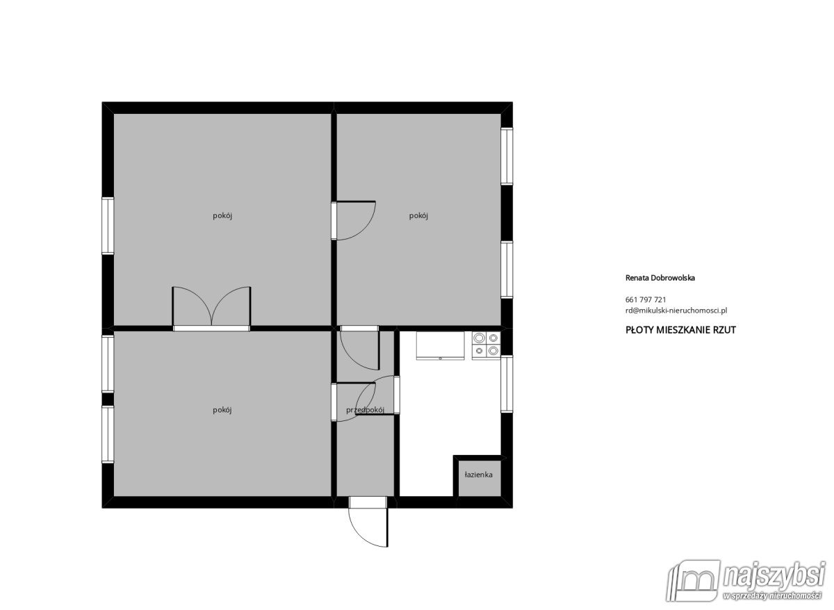 Mieszkanie, 3 pok., 82 m2, Płoty Centrum (17)
