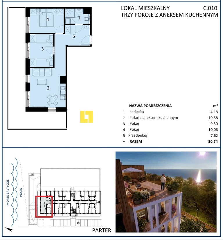 Apartament z widokiem na morze, I linia brzegowa (2)