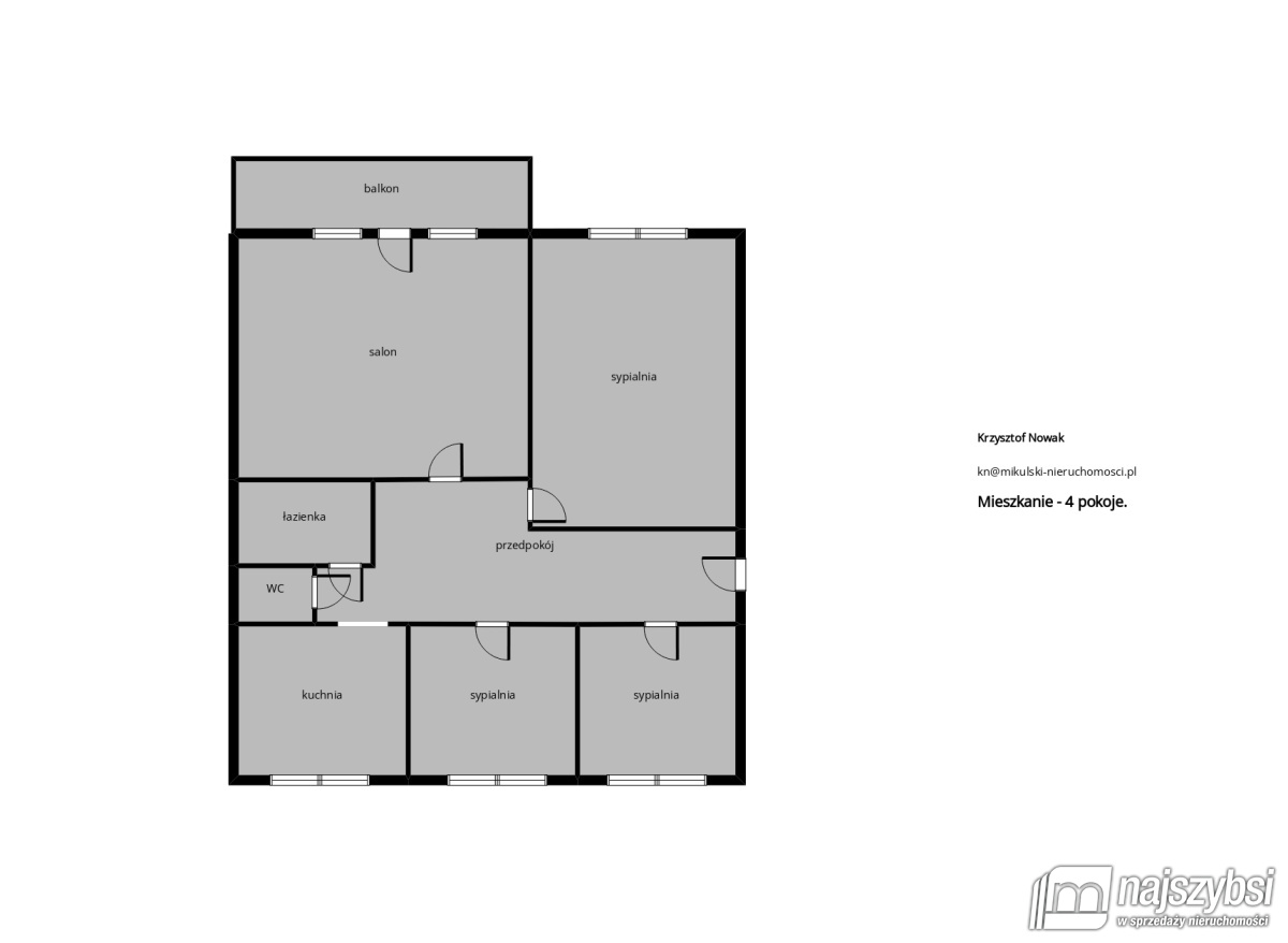 Mieszkanie, 4 pok., 63 m2, Świnoujście Centrum (16)