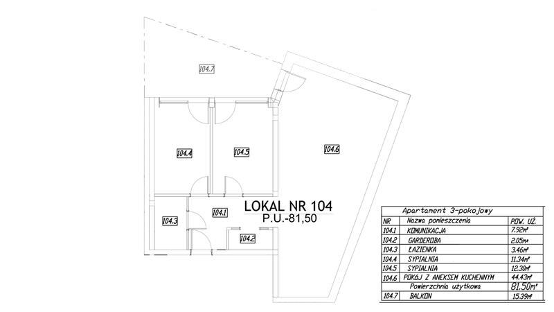 Mieszkanie, 3 pok., 82 m2, Sianożęty  (2)