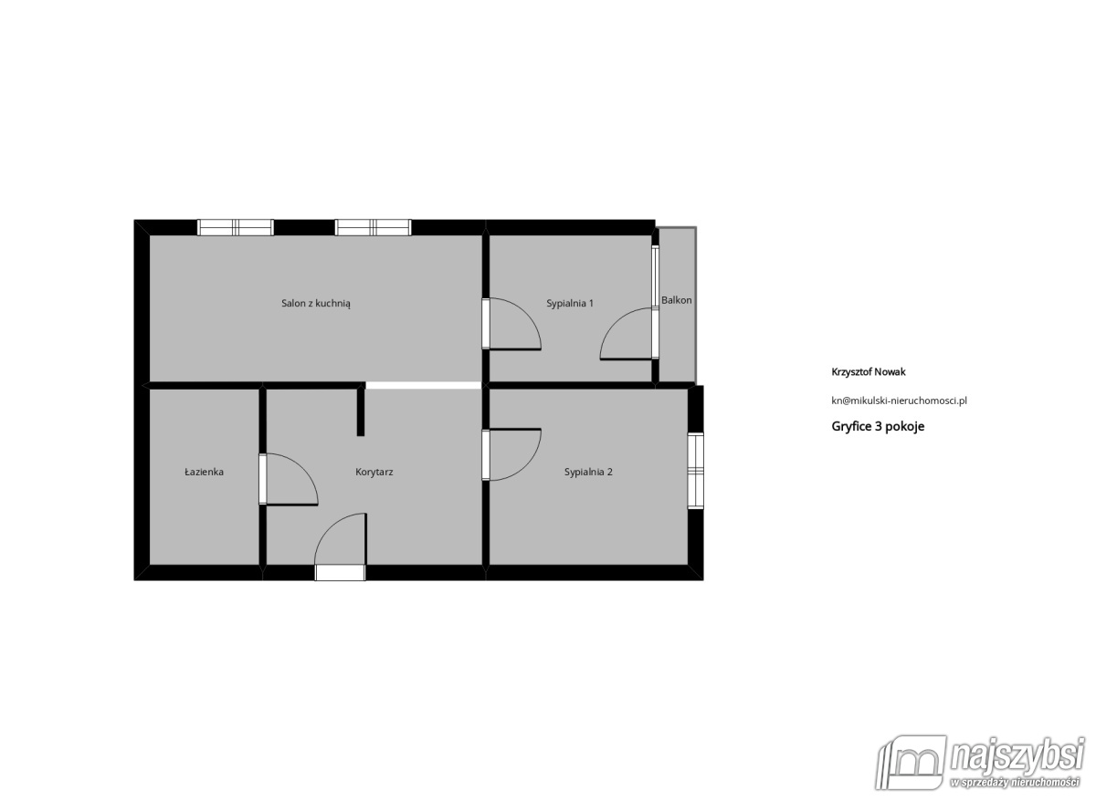 Mieszkanie, 3 pok., 38 m2, Gryfice  (17)