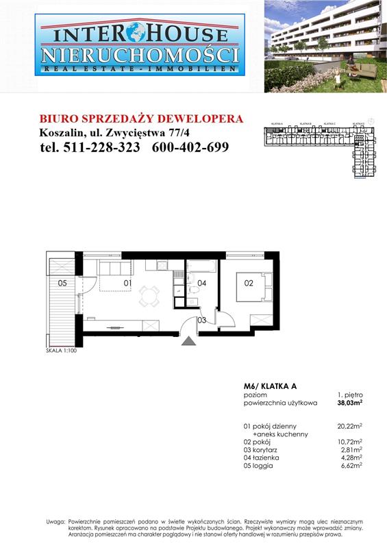 Mieszkanie, 2 pok., 38 m2, Koszalin Wenedów Przedszkole, Przystanek Autobusowy (3)