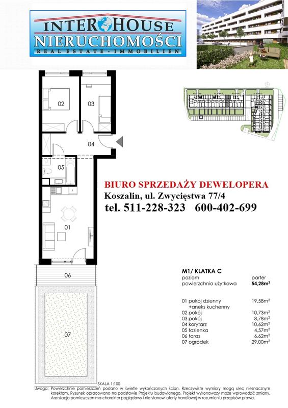 Mieszkanie, 3 pok., 54 m2, Koszalin Wenedów Przedszkole, Przystanek Autobusowy (2)