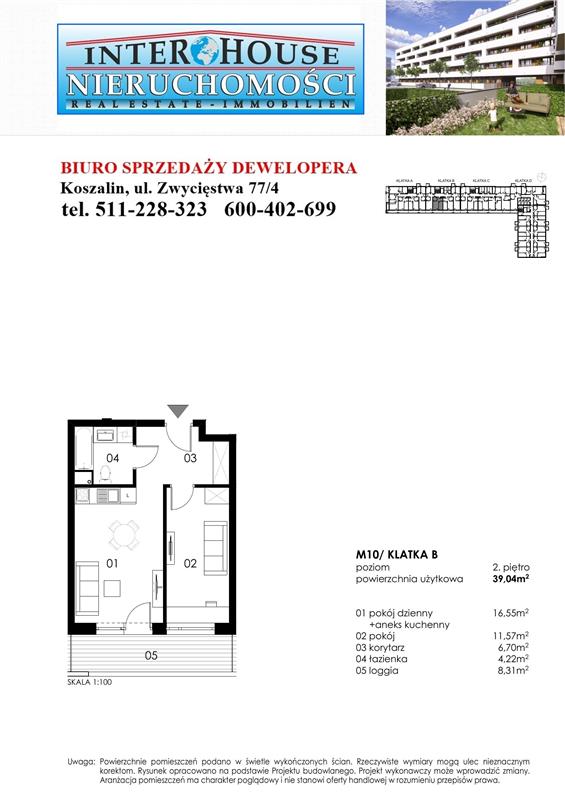 Mieszkanie, 2 pok., 39 m2, Koszalin Wenedów Przedszkole, Przystanek Autobusowy (2)