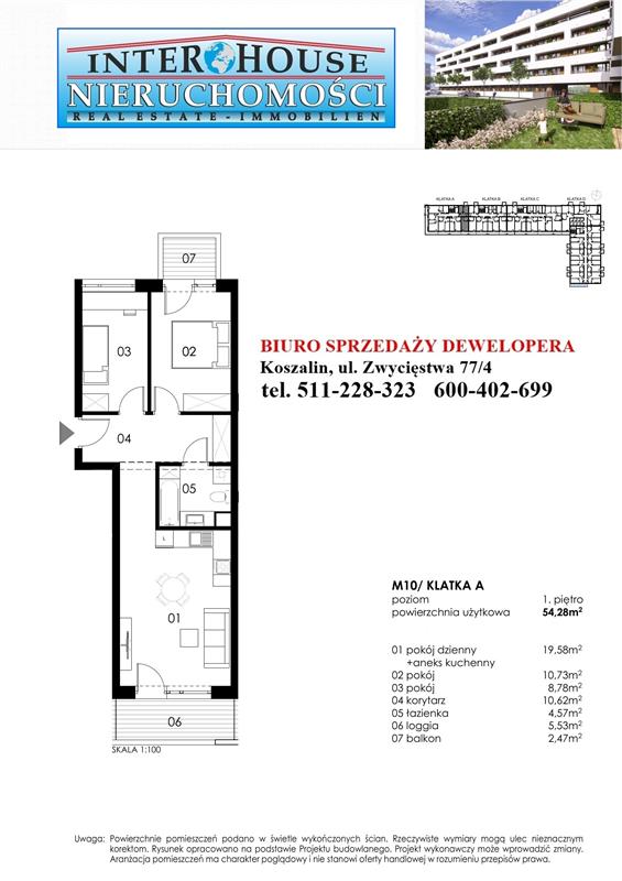 Mieszkanie, 3 pok., 54 m2, Koszalin Wenedów Przedszkole, Przystanek Autobusowy (2)