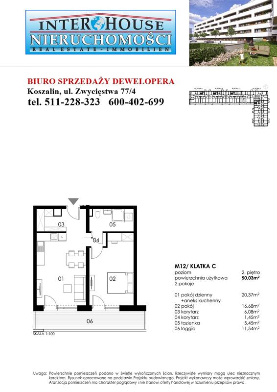 Mieszkanie, 2 pok., 50 m2, Koszalin Wenedów Przedszkole, Przystanek Autobusowy (2)