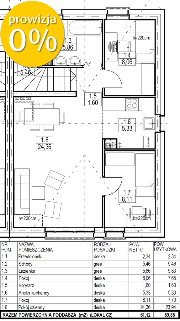 0% Prowizji Mierzyn 3 pokojowe + strych 7,6m2 (10)