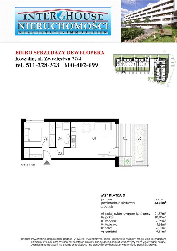 Mieszkanie, 2 pok., 44 m2, Koszalin Wenedów Przedszkole, Przystanek Autobusowy (2)