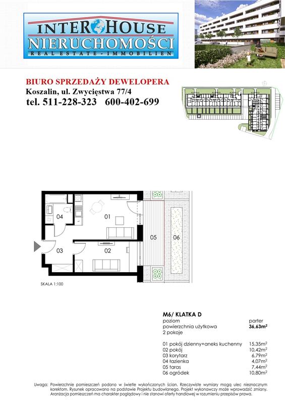 Mieszkanie, 2 pok., 37 m2, Koszalin Wenedów Przedszkole, Przystanek Autobusowy (2)