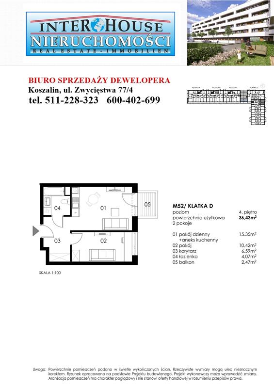 Mieszkanie, 2 pok., 36 m2, Koszalin Wenedów Przedszkole, Przystanek Autobusowy (2)