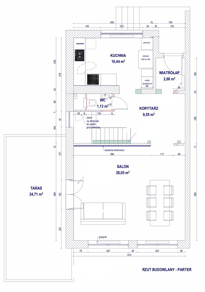 Głębokie dom w zabudowie bliźniaczej działka 485m2 (20)