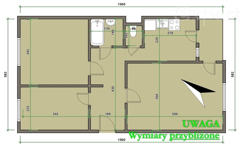 Trzy pokoje ul.Żeromskiego 2 piętro, balkon, garaż (16)