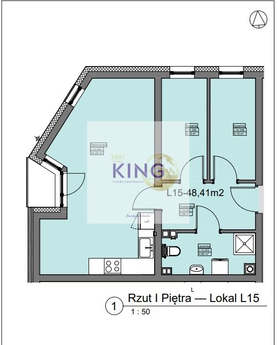 Mieszkanie, 3 pok., 52 m2, Police  (2)