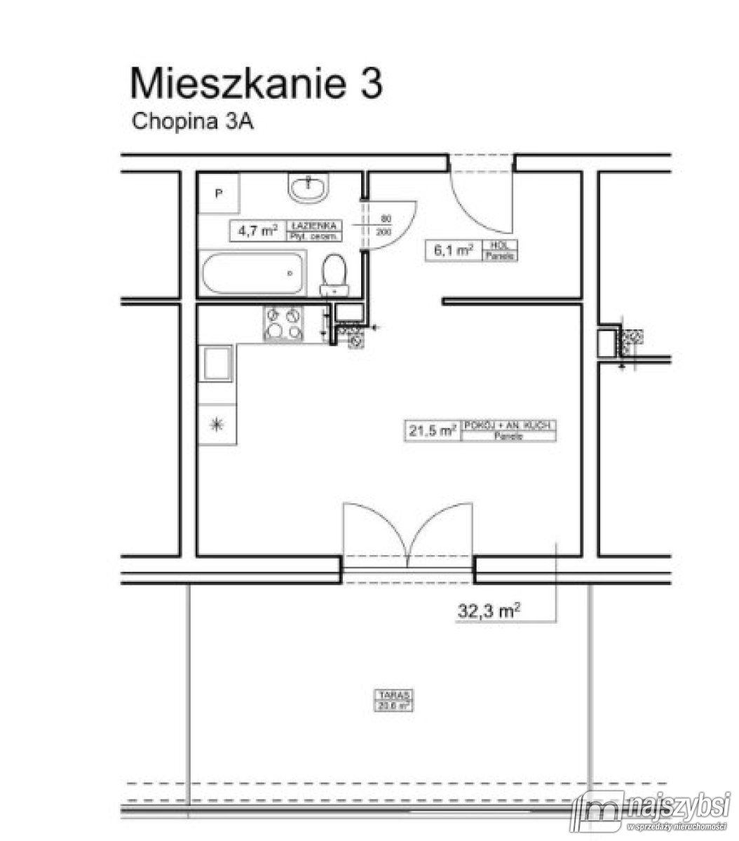 Goleniów - duża kawalerka stan deweloperski 32,3m2 (18)