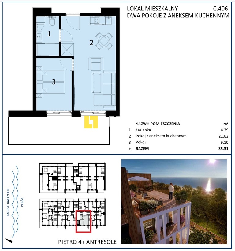 Apartament z widokiem na morze, I linia brzegowa (2)