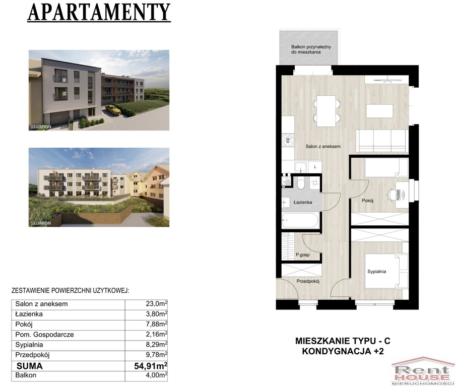 Nowe, 3 pokojowe mieszkanie, balkon, Warszewo (2)