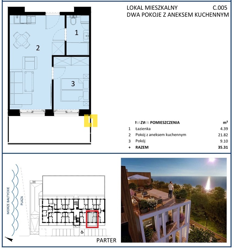 Apartament z widokiem na morze, I linia brzegowa (2)