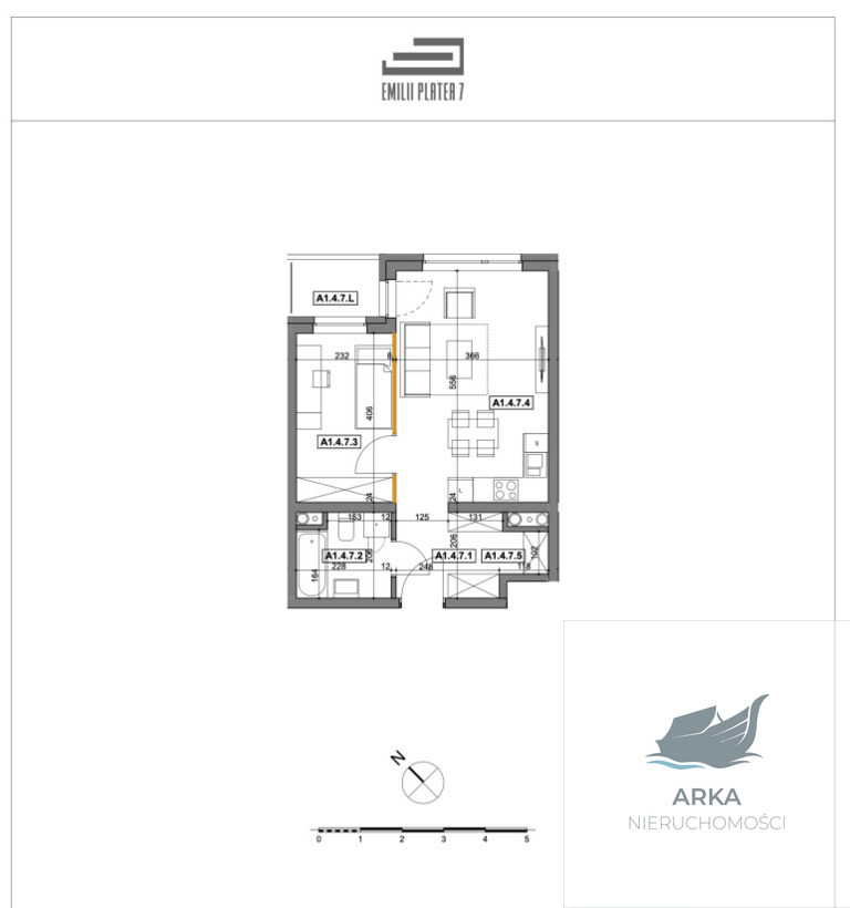 Mieszkanie 2-pokojowe 40.62m2 z loggią (2)