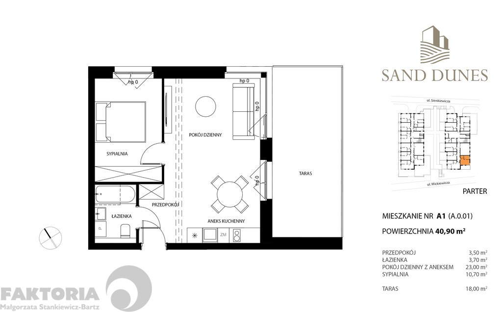 Apartament 2 pokojowy z tarasem nad morzem. (2)