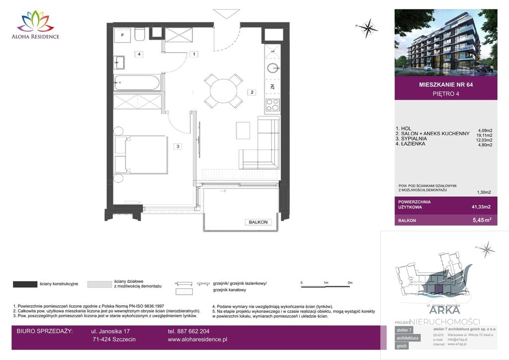 Nowy apartament 41.33m2  w Śródmieściu Szczecina (2)