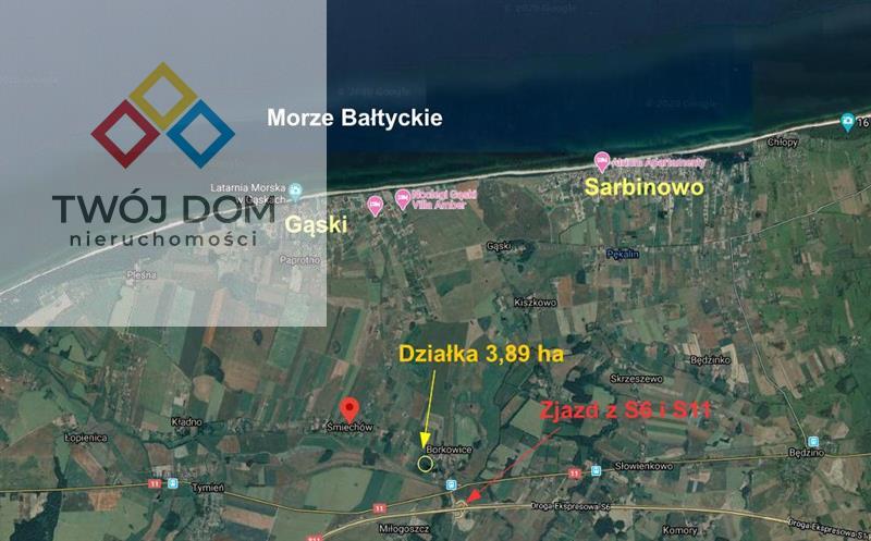 Działka z jeziorem i WZ na 3 domy, 5 km od morza (8)