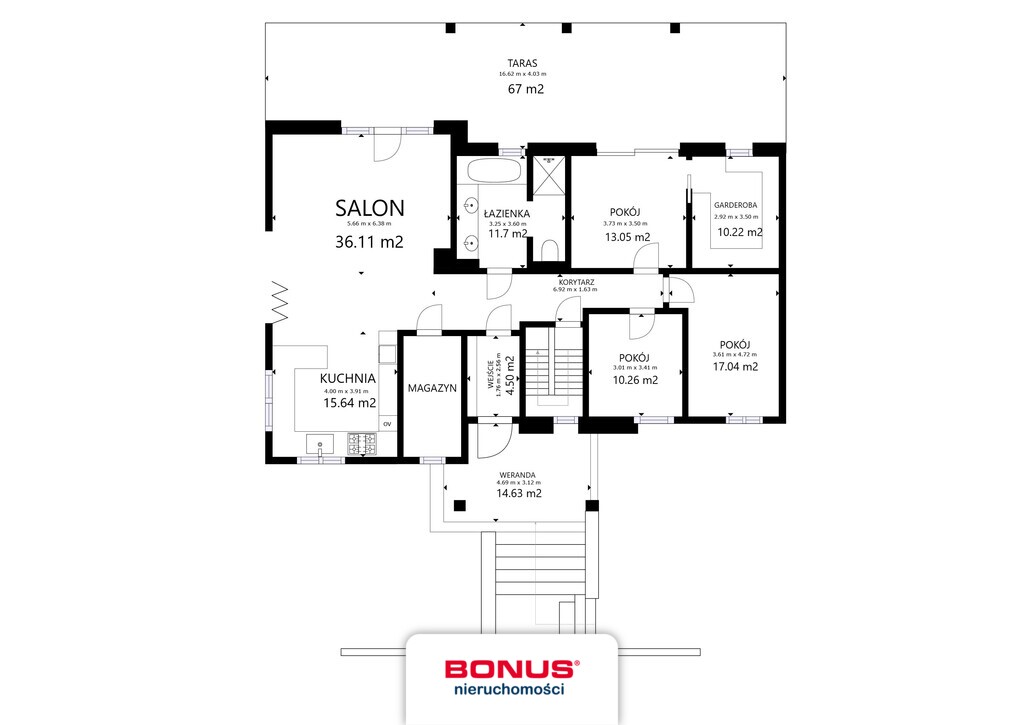 Parterowy, podpiwniczony dom w Żarowie, garaż 50m2 (7)