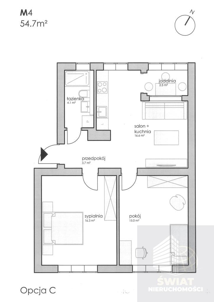 Ul. Rodziewiczówny 3pok. 55m2 + loggia (17)